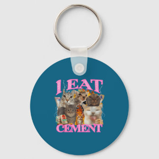 Grappige kat meme Ik eet cement Japanse quote dier Sleutelhanger