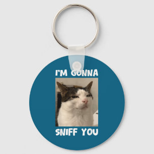Grappige kat meme Ik ga je snuiven Rare humor Sleutelhanger