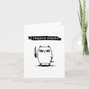 Grappige kat meme ik heb snacks nodig ontwerp mann kaart