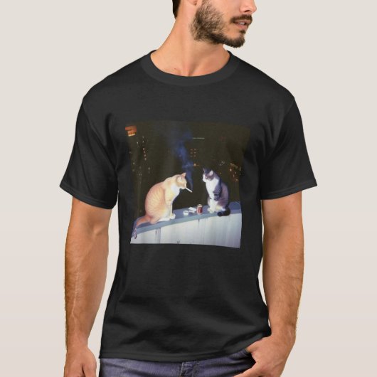 Grappige kat meme kat roken sigaret kat houdt van  t-shirt (Voorkant)