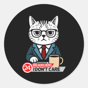 Grappige kat meme sarcastische humor het kan me ni ronde sticker