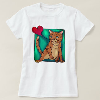 Grappige kat met hartballon t-shirt