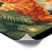 Grappige kat met kerstbomen voor klimmende katten poster (Hoek)