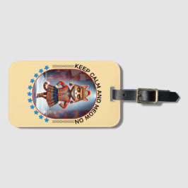 Grappige kat mode show bagagelabel