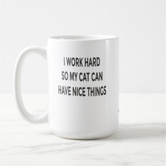 Grappige Kat Moeder Mok – Ik Werk Hard Zodat Mijn