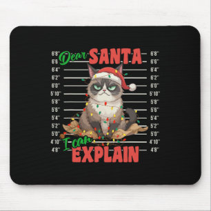 Grappige kat Mugshot Beste Kerstman Ik kan Kerstmi Muismat