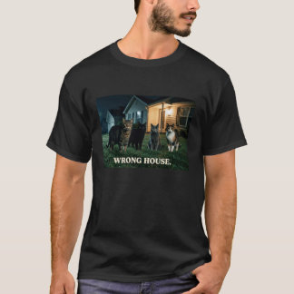 Grappige kat nachtscène t-shirt