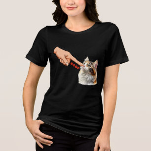 Grappige kat neus tik Tri-Blend shirt