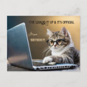 Grappige kat officiële verjaardag briefkaart (Voorkant)