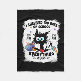 Grappige kat overleefde 100 dagen school Het gaat Fleece Deken