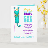 Grappige KAT PAPA Verjaardag Van De VROUW Naar ECH Kaart (Gele Bloem)