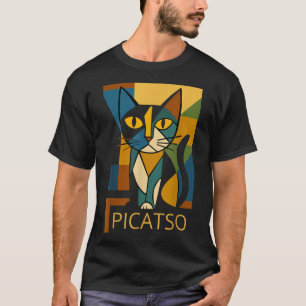 Grappige Kat Picatso - Kubistische Kunststijl- Vin T-shirt