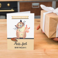Grappige kat "Purr-fect" Verjaardag voor elke leef