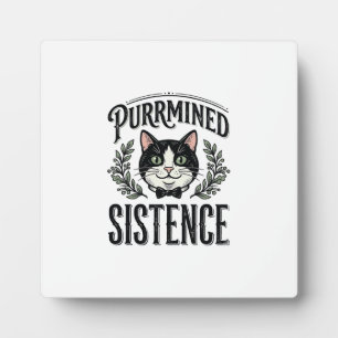 Grappige Kat Purrmined Sistence Vintage Grafisch_1 Fotoplaat
