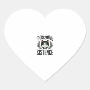 Grappige Kat Purrmined Sistence Vintage Grafisch_1 Hart Sticker