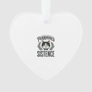 Grappige Kat Purrmined Sistence Vintage Grafisch_1 Ornament