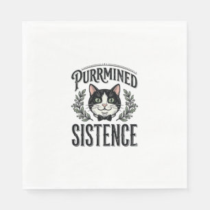Grappige Kat Purrmined Sistence Vintage Grafisch_1 Servet