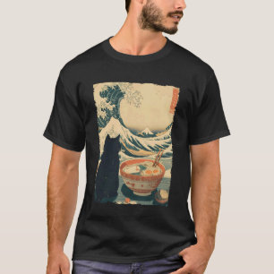 Grappige Kat Ramen Grote Golf van Kanagawa Kunstwe T-shirt