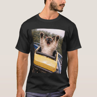 Grappige Kat Roller Coaster Domme Meme Grafisch Si T-shirt