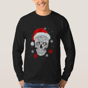 Grappige Kat Schedel Kerstman Kerst Pyjama Kerstmi T-shirt