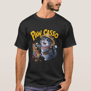 grappige kat schilderen poot casso vader moeder ki t-shirt