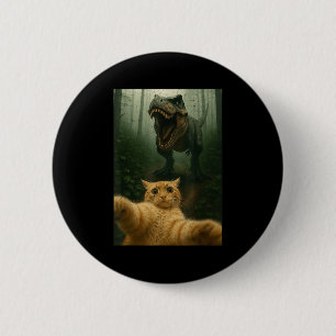 Grappige Kat Selfie Dinosaur Meme Dierenliefhebber Ronde Button 5,7 Cm