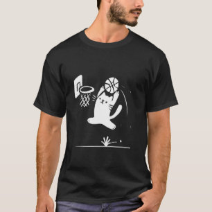 Grappige Kat Slam Dunk Basketbal Meme Retro Sport T-shirt
