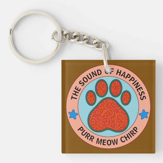 grappige kat sleutelhanger (voorkant)