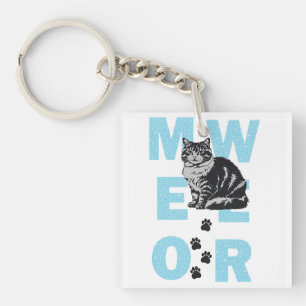 grappige kat sleutelhanger