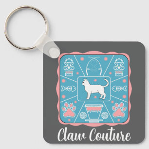 grappige kat sleutelhanger