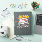 Grappige Kat Springt Als Een Superheld Gemaskerde Sticker (iPad Cover)