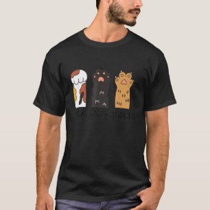 Grappige Kat Steen Papier Schaar Cute Kat Pootjes T-shirt