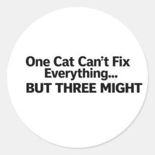 Grappige kat sticker – één kat kan niet alles oplo
