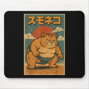 Grappige kat Sumo Wrestler Japanse kunst Anime Uki Muismat