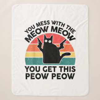 Grappige Kat T Shirt Je Stoort met Meow Kat Liefhe Sherpa Deken