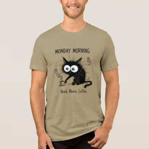 Grappige kat T-shirt voor koffieliefhebbers op maa