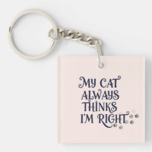 Grappige kat tekst sleutelhanger