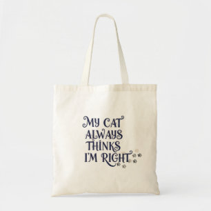 Grappige kat tekst tote bag