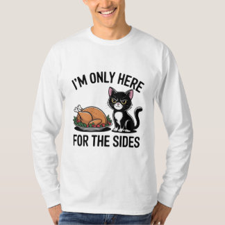 Grappige kat Thanksgiving zijden shirt