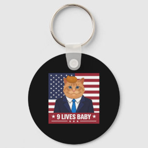 Grappige Kat Trump 9 Levens Door Grappige Stem Op Sleutelhanger