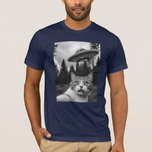 Grappige kat UFO Selfie New Jersey Drone Invasion T-shirt