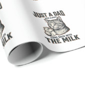 Grappige Kat Vader Kwam Terug Met De Melk Vintage Cadeaupapier (Rol Hoek)