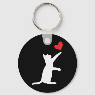 Grappige Kat Valentijn Schattige Hart Kat Liefhebb Sleutelhanger