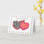 Grappige kat Valentijnsdag kaart (Gele Bloem)