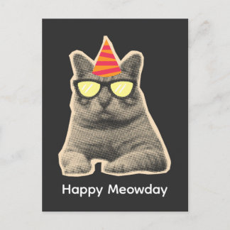 Grappige kat verjaardag briefkaart