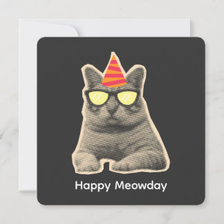 Grappige kat verjaardag kaart