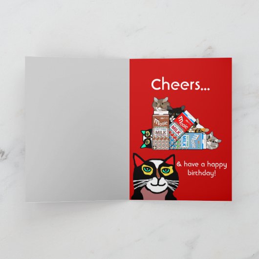Grappige kat Verjaardag Kaart Gift (Binnen)