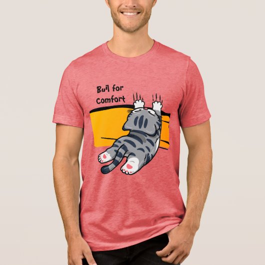 Grappige Kat, Vette Kat, Grappig Lettertype, Moder Tri-Blend Shirt (Voorkant)