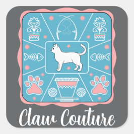 grappige kat vierkante sticker