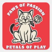 grappige kat vierkante sticker (Voorkant)